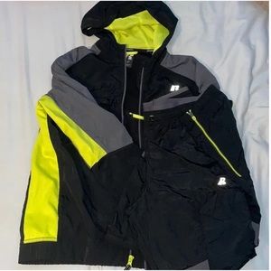 Black and neon boys active pants and sweater size 14/16